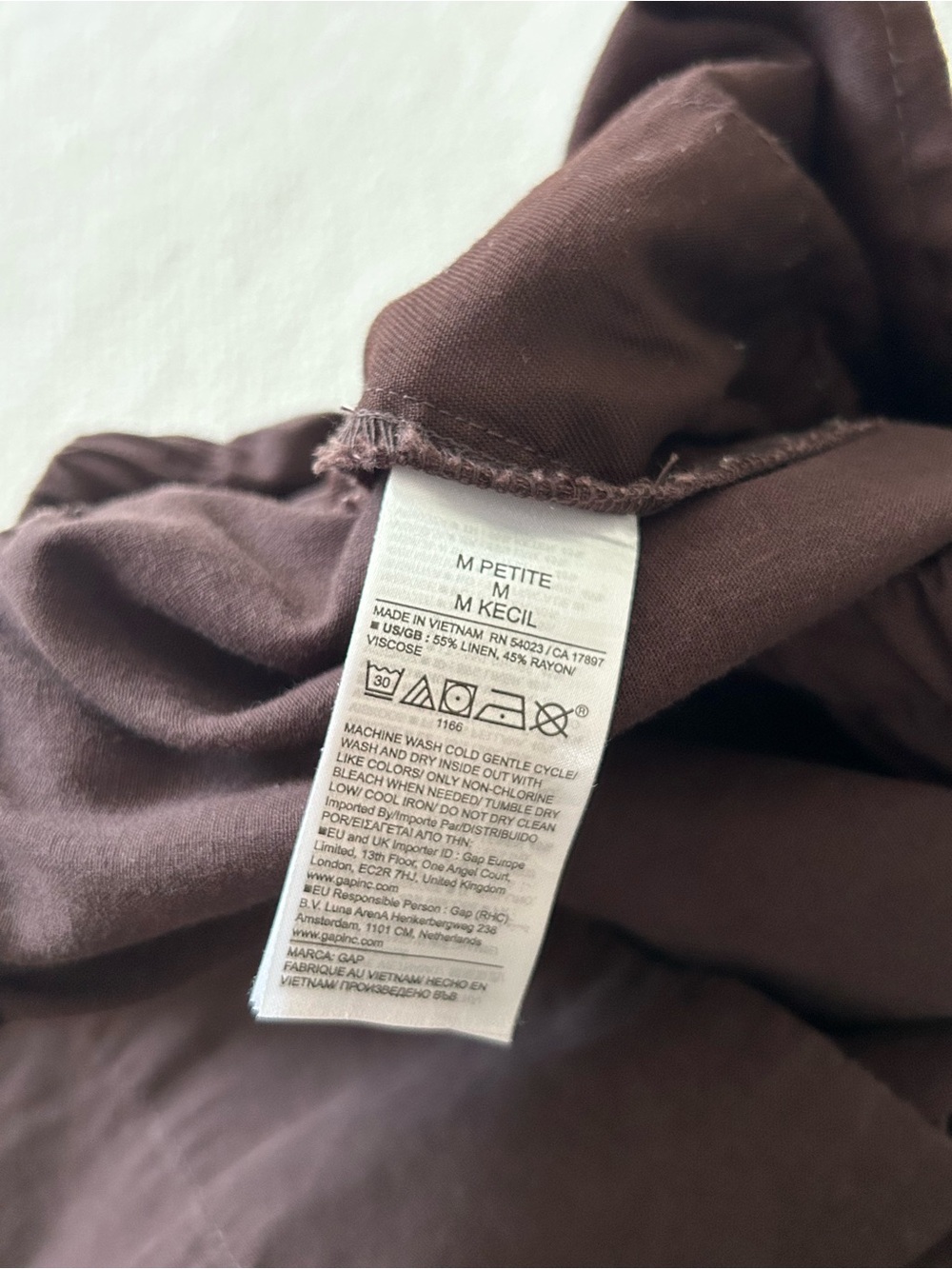 Gap Linen Blend Wide-Leg Easy Pant in Brown - Picture 6 of 7